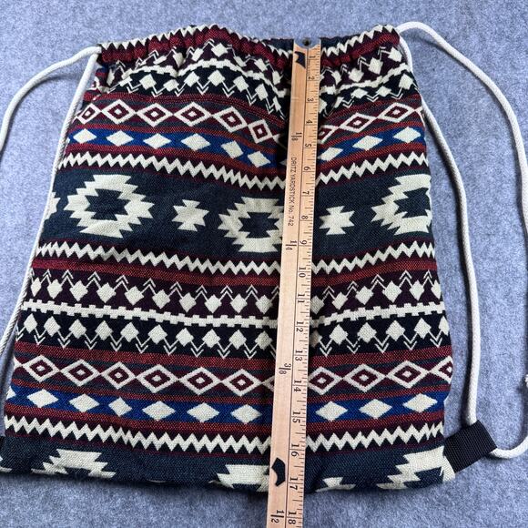 Alpaca Boho Aztec Ecuadorian Tote Bag with Drawstring - Picture 4 of 6